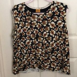 Knit floral tank top